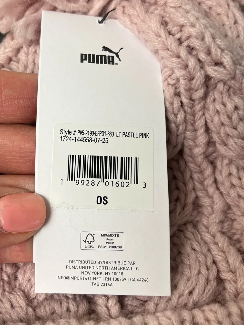 Puma Pink Knit Beanie
